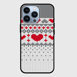 Чехол для iPhone 13 Pro Узор с сердечками, цвет: 3D-черный