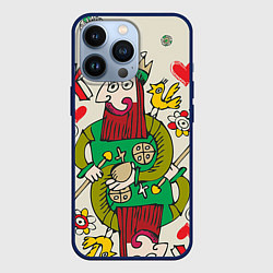 Чехол для iPhone 13 Pro Червовый король, цвет: 3D-тёмно-синий