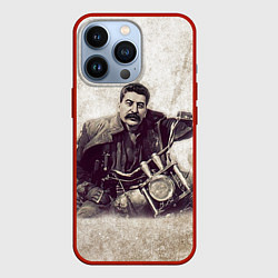 Чехол для iPhone 13 Pro Сталин байкер, цвет: 3D-красный