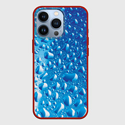 Чехол для iPhone 13 Pro Капли воды, цвет: 3D-красный