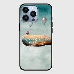Чехол для iPhone 13 Pro Летящий кит, цвет: 3D-черный