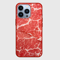Чехол для iPhone 13 Pro Кусок мяса, цвет: 3D-красный