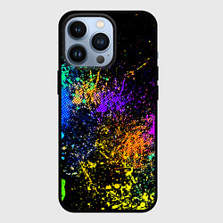 Чехол для iPhone 13 Pro Брызги красок, цвет: 3D-черный