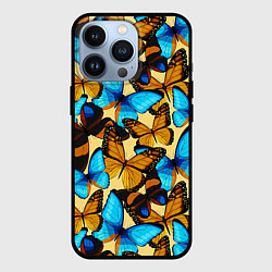 Чехол для iPhone 13 Pro Бабочки, цвет: 3D-черный