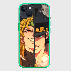 Чехол для iPhone 14 Plus Dio Brando x Jotaro, цвет: 3D-мятный