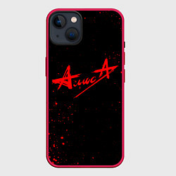 Чехол для iPhone 14 Plus АлисА, цвет: 3D-малиновый