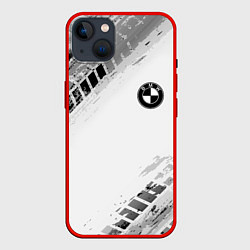 Чехол для iPhone 14 Plus BMW ПРОТЕКТОР ШИН, цвет: 3D-красный