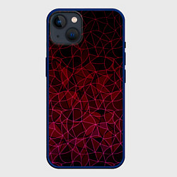Чехол для iPhone 14 Plus Темно-красный абстрактный узор, цвет: 3D-тёмно-синий