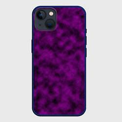 Чехол для iPhone 14 Plus Черно-пурпурная облачность, цвет: 3D-тёмно-синий