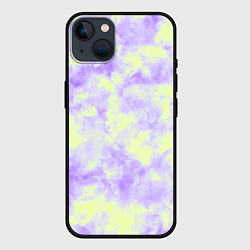 Чехол для iPhone 14 Plus Нежный желто-фиолетовый тай дай, цвет: 3D-черный
