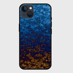 Чехол для iPhone 14 Plus Marble texture blue brown color, цвет: 3D-черный