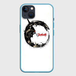 Чехол для iPhone 14 Plus Берсерк Гатс В Кругу Змея, цвет: 3D-голубой