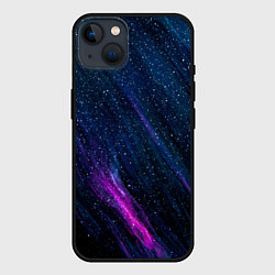 Чехол для iPhone 14 Plus Звёздное абстрактное фиолетовое небо, цвет: 3D-черный