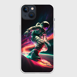 Чехол для iPhone 14 Plus Cosmonaut space surfing, цвет: 3D-белый