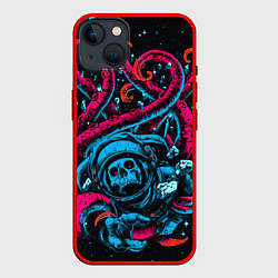 Чехол для iPhone 14 Plus Космический монстр, цвет: 3D-красный