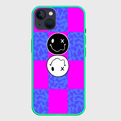 Чехол для iPhone 14 Plus Smile chaos, цвет: 3D-мятный