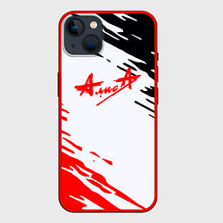 Чехол для iPhone 14 Plus Алиса рок краски готические, цвет: 3D-красный