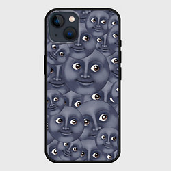 Чехол для iPhone 14 Plus Эмодзи, цвет: 3D-черный