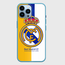 Чехол для iPhone 14 Pro Max Real Madrid CF, цвет: 3D-голубой
