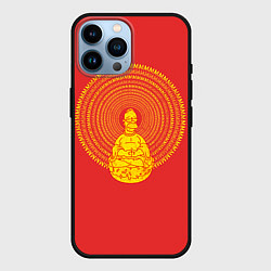 Чехол для iPhone 14 Pro Max Гомер медитирует, цвет: 3D-черный