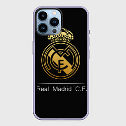 Чехол для iPhone 14 Pro Max FC Real Madrid: Gold Edition, цвет: 3D-светло-сиреневый