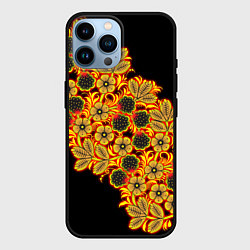 Чехол для iPhone 14 Pro Max Славянская роспись, цвет: 3D-черный