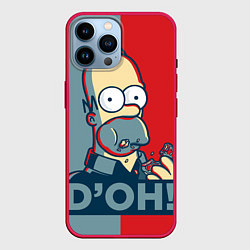 Чехол для iPhone 14 Pro Max Homer Simpson DOH!, цвет: 3D-малиновый