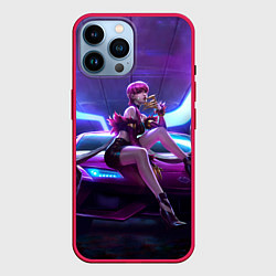 Чехол для iPhone 14 Pro Max Evelynn, цвет: 3D-малиновый