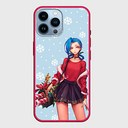Чехол для iPhone 14 Pro Max New Year Jinx, цвет: 3D-малиновый