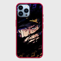 Чехол для iPhone 14 Pro Max JOJOS BIZARRE ADVENTURE ЛИЦО ГЕРОЯ, цвет: 3D-малиновый