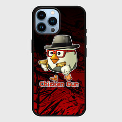 Чехол для iPhone 14 Pro Max Курочка ганстер - Чикен ган, цвет: 3D-черный