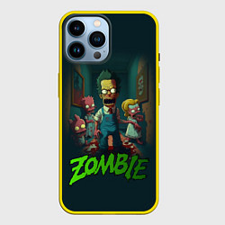 Чехол для iPhone 14 Pro Max Зомби Симпсоны, цвет: 3D-желтый