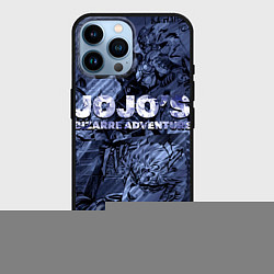 Чехол для iPhone 14 Pro Max ДжоДжо на фоне манги, цвет: 3D-черный