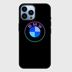 Чехол для iPhone 14 Pro Max BMW neon logo, цвет: 3D-черный