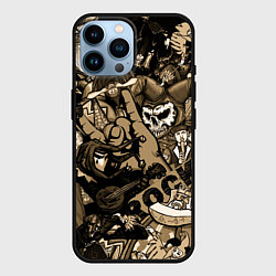 Чехол для iPhone 14 Pro Max Король и шут средневековья играют рок, цвет: 3D-черный