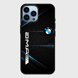 Чехол для iPhone 14 Pro Max BMW metal steel, цвет: 3D-черный