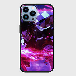 Чехол для iPhone 14 Pro Max Клинок рассекающий демонов - аниме, цвет: 3D-черный
