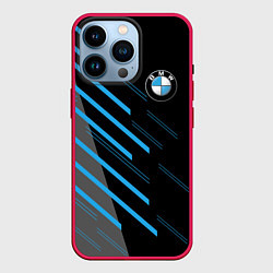 Чехол для iPhone 14 Pro BMW SPORT, цвет: 3D-малиновый