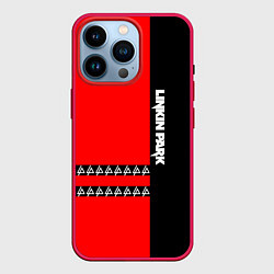 Чехол для iPhone 14 Pro Linkin Park: Red & Black, цвет: 3D-малиновый