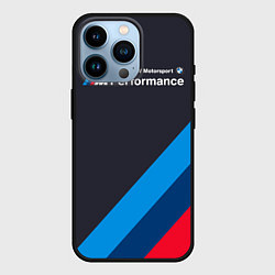 Чехол для iPhone 14 Pro BMW M Performance, цвет: 3D-черный