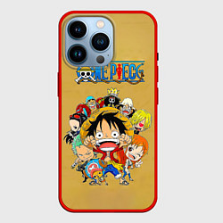 Чехол для iPhone 14 Pro Персонажи One Piece Большой куш, цвет: 3D-красный