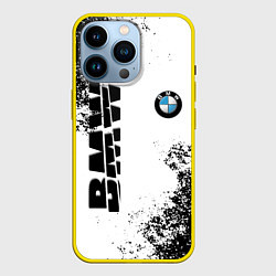 Чехол для iPhone 14 Pro BMW БМВ РАЗРЕЗАННОЕ ЛОГО, цвет: 3D-желтый