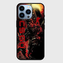 Чехол для iPhone 14 Pro CS GO SPECIAL OPERATION RED ALERT SKIN КС ГО КРАСН, цвет: 3D-черный