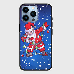 Чехол для iPhone 14 Pro ДАБ САНТА В ГИРЛЯНДЕ, цвет: 3D-черный