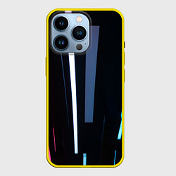 Чехол для iPhone 14 Pro Неоновое множество фонарей - Белый, цвет: 3D-желтый