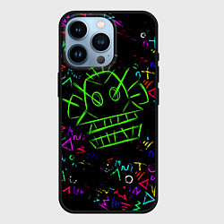 Чехол для iPhone 14 Pro League Of Legends: Arcane neon, цвет: 3D-черный