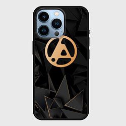 Чехол для iPhone 14 Pro Linkin Park 2024 golden poly, цвет: 3D-черный