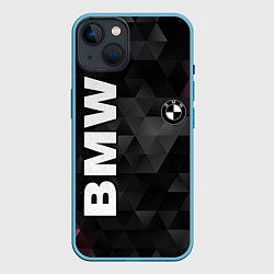 Чехол для iPhone 14 BMW: Polygon, цвет: 3D-голубой