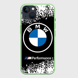 Чехол для iPhone 14 BMW БМВ, цвет: 3D-салатовый