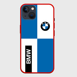 Чехол для iPhone 14 BMW, цвет: 3D-красный